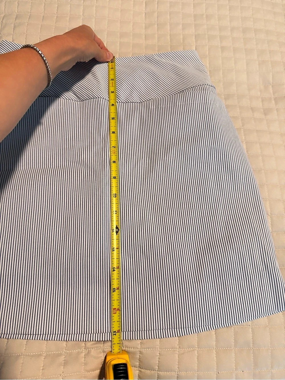 S.C. & Co. Striped Mini Skirt in Blue & White Size XS - Picture 3 of 11